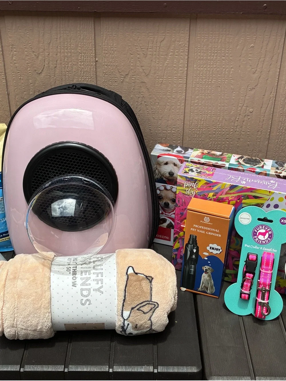 Pink Pet Carrier Backpack & Pet Accessories (XS/S)
